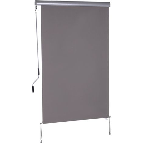 Tenda da balcone verticale 120 x 200 cm grigia in alluminio con manovella (1/5)