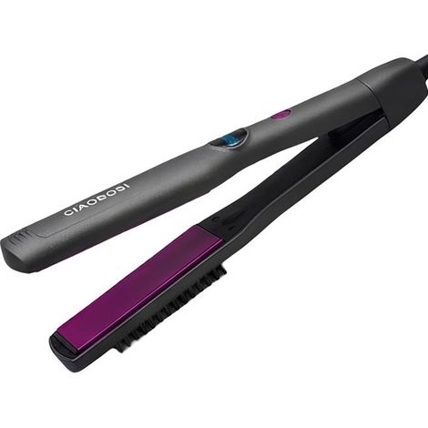 Fer à Lisser 60W en Céramique avec Peigne Intégré et Chauffage Rapide Noir