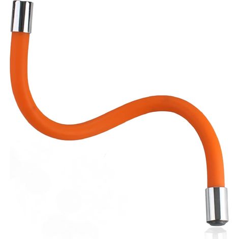 Manguera de extensión para grifo de cocina - Tubo flexible giratorio - Naranja - 30 cm - Conexión de 1/2" (1/5)