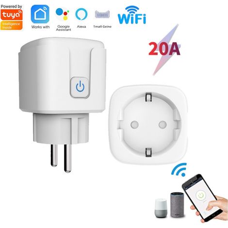 Intelligente WLAN-Steckdose mit 4 Steckdosen, intelligenter 20-A-Schalter mit Fernbedienung