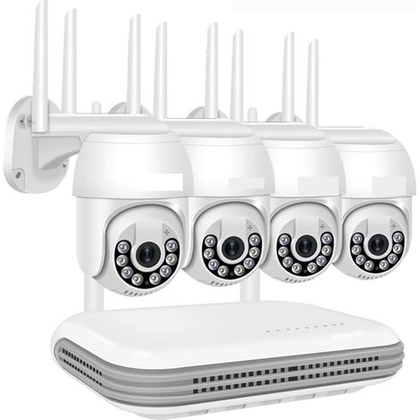Système de caméra de sécurité à domicile H.265 3MP HD système de vidéosurveillance sans fil Audio bidirectionnel étanche PTZ WIFI IP caméra de sécurité 8CH NVR Kit de Surveillance vidéo ICsee ( Size : (1/5)