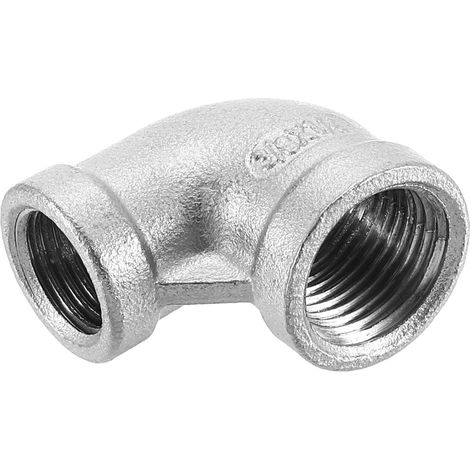 3/8" PT Femelle x 1/4" PT Femelle 90 Degré Coude Acier Inoxydable (1/5)