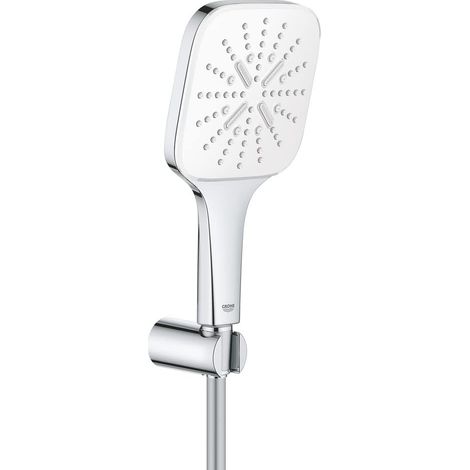 Grohe Rainshower SmartActive Cube - Set doccetta 130 9,5 l/min, 3 getti, supporto e flessibile, bianco luna 26589LS0 (1/5)