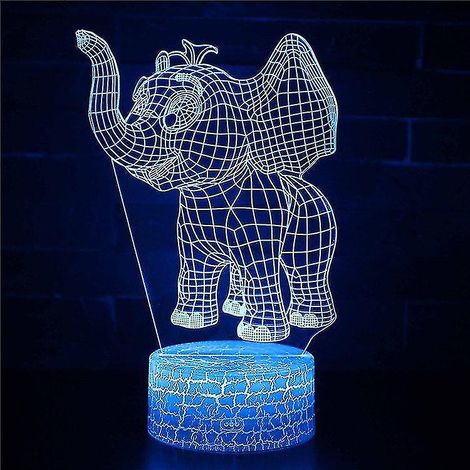 Lampe à illusion d'optique 3D, 7 couleurs, interrupteur tactile, veilleuse style déco, crée une ambiance romantique (1/3)