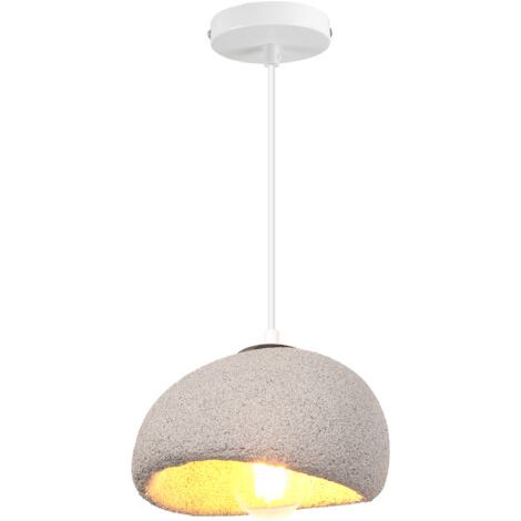 royaluxe- 20CM Lustre Personnalisé Créatif D'Intérieur Plafonnier Rétro E27 Suspension Lustre Moderne Gris (1/5)