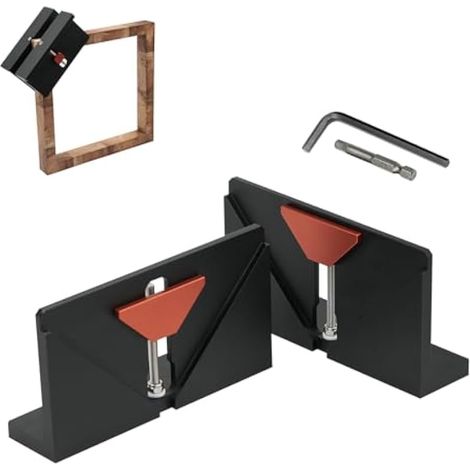 Lot de 2 gabarits cannelés à angle droit réglables en alliage d'aluminium avec plage de serrage de 5 à 42 mm de large pour meubles de maison, cadres photo, tiroir (1/5)