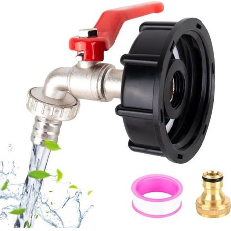 Anschlussbehälter mit 1/2" Rohranschluss - Adapter für Aluminiumlegierungsbehälter, Gartenschlauch mit Adapter