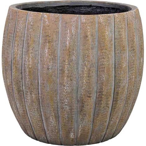 Macetero de fibra de vidrio marrón 53x53x48,5cm