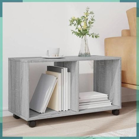 853142 Armoire roulante sonoma gris 72x33x42,5 cm bois d'ingénierie (1/5)