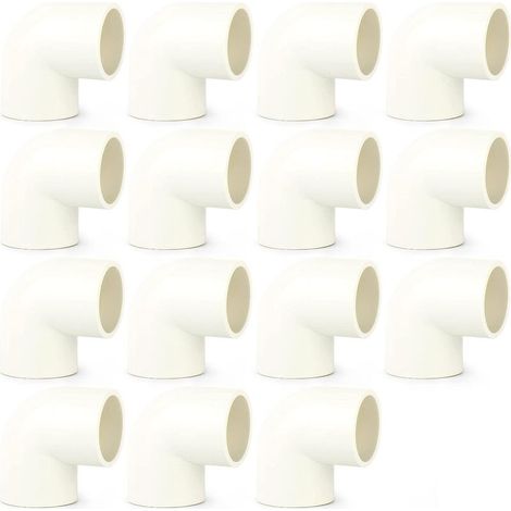 15 pièces 20mm Coude PVC Blanc Raccords De Connecteur De Tuyau, Couplage Adaptateur De Tuyau D'eau (1/4)