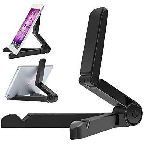 Support universel pliable et portable en plastique noir multi-angles, compatible avec iPad Mini Air, Samsung Galaxy Tab et toutes les tablettes de 7 à 10 pouces (noir) (1/5)