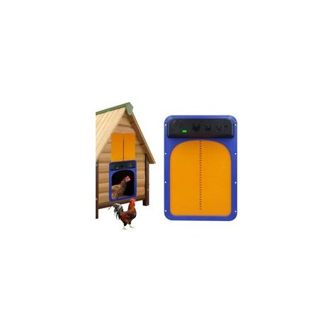 Rosvola Automatique Poulailler Solaire, Porte Poulailler Automatique Solaire, Trappe Poulailler, Porte de Poulailler à Détection de Lumière, Ouverture/Fermeture
