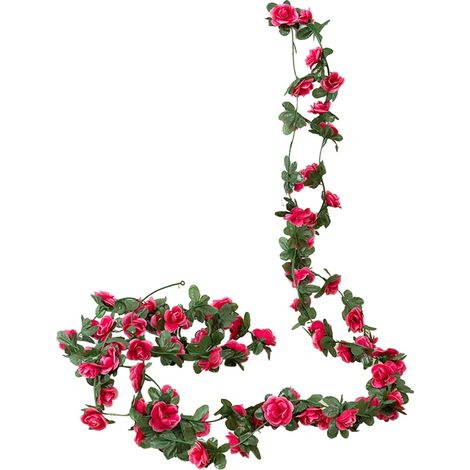 Guirlande Fleurie - Pivoine Artificielle - 250 cm - Feuillage Vert - Pour Décoration Murale, Arche, Mariage, Anniversaire, Noël (1/4)