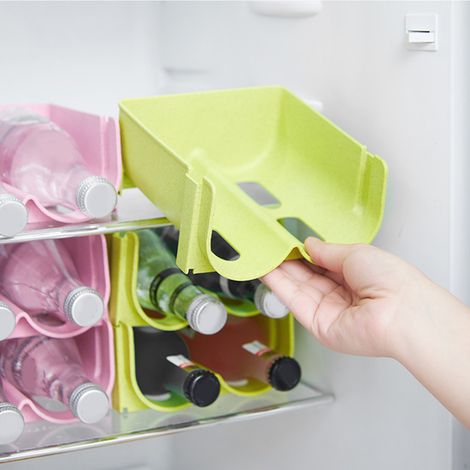 Porte-canettes empilable, étagère de rangement pour canettes, organisateur de boissons en canette pour réfrigérateur (vert) (1/5)