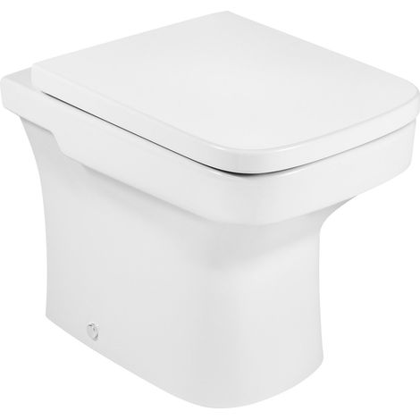 Inodoro completo con taza adosada a pared con salida dual y tapa con caída amortiguada DAMA - ROCA