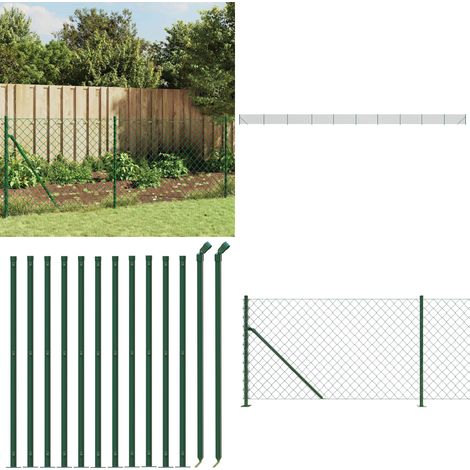 Recinzione a Rete con Flangia Verde 1,1x25 m - Recinzione metallica - Recinzione verde