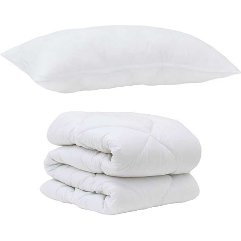 Ensemble de Duvet avec oreiller 2 pcs，Couette Blanc Microfibre CFW31446 (1/5)