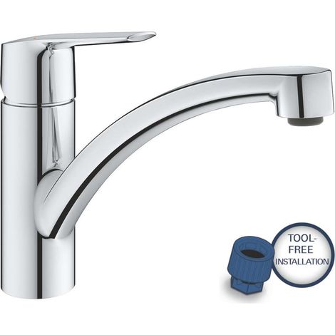 Spültisch Einhebelmischer chrom – Drehwinkel 140° – GROHE SilkMove 35mm – GROHE StarLight Oberfläche – 30530002 (1/5)