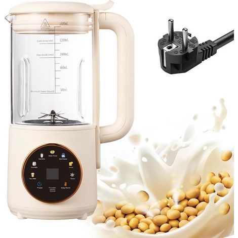 Licuadora automática 8 en 1 para leche vegetal, con capacidad de 1400 ml, 16 cuchillas y función de inicio diferido. (1/5)