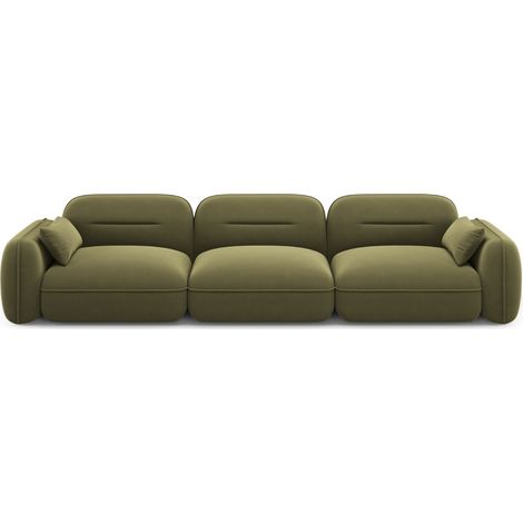 Canapé modulable 4 places en velours vert clair (1/5)