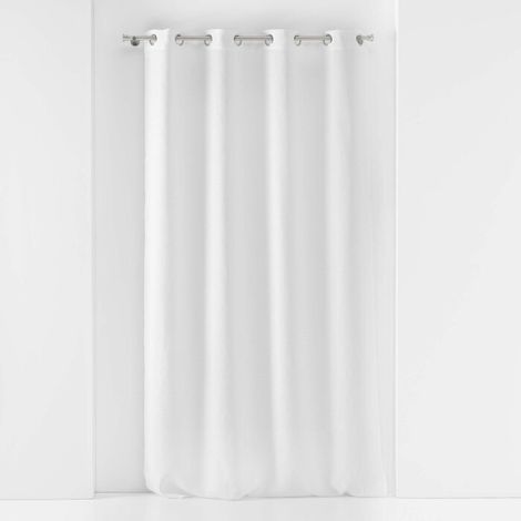 Voilage à œillets petite hauteur 140 x 180 cm – Voile tissé Soane Blanc (1/4)