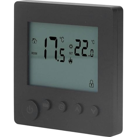 4500-W-Hochleistungs-Digitalthermostat zur Temperaturregelung von elektrischen Fußbodenheizungen, geeignet für Büros und Einkaufszentren, Wechselstrom 90–240 V, Schwarz (1/5)