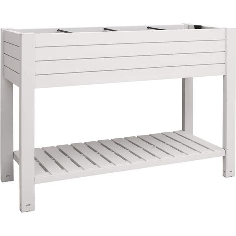 Jardinera alta polipropileno blanco 110x45x79 cm (1/5)