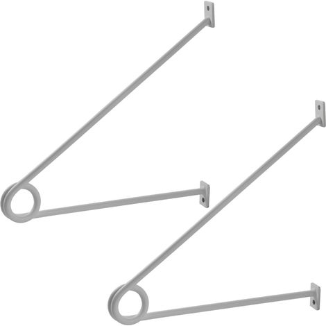 SOTECH Rundstabhalterung 260 x 250 x 20 mm für Garderobe & Küchenreling mit Stangen-Ø bis 30 mm, Weiß Satin pulverlackiert, 1 Paar