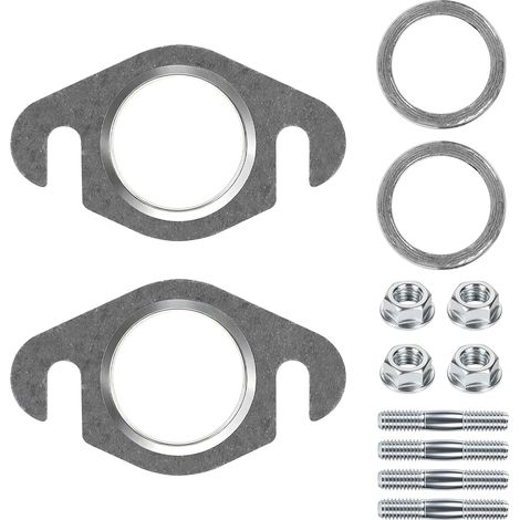 2 Kit Joints pour Scooter 50cc 2 Temps, Joint d'Échappement 27mm, Joint de Collecteur, Goujons et Écrous M6, Compatible avec Aerox, Bw's, SR, Jog-R, Mach-G, Ovetto (1/5)