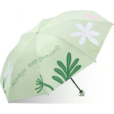Parasol en acier massif à 8 baleines, parapluie de voyage pliable compact, coupe-vent et résistant à la pluie, protection UV à 99,9 %, revêtement anti-UV (1/5)