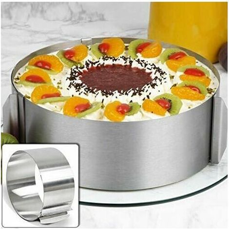 Dessert Cake Circle Shape Stainless Steel Cookie Cutter Adjustable Ring Adjustable Baking Circle Stretch Cake Circle Round Cake Mold 16 to 30 cm/ 6 to 12 inch