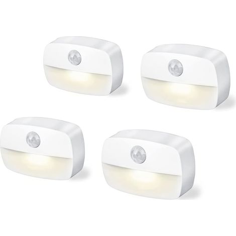 Veilleuse à détection de mouvement, veilleuse à LED, lumière à piles pour chambre d'enfant, salon, garage, couloir (lot de 4) (1/5)
