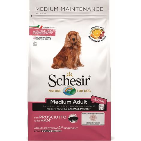 Schesir Dog Medium Adult Mantenimento Prosciutto - Sacco 3 Kg -