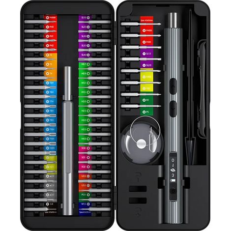 Jeu de tournevis électrique de précision (58 en 1), rechargeable, pour la réparation de montres et de téléphones portables (1/5)