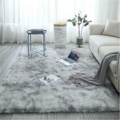 Tapis Shaggy - 160 x 230 cm - Poils Longs 4 cm - Envers Anti-dérapant - Gris (1/4)