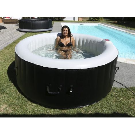 Ospazia – Spa gonflable rond 6 places – Diamètre 208 cm – 130 micro-jets – Température jusqu'à 40°C – Filtre et bâche inclus (1/5)