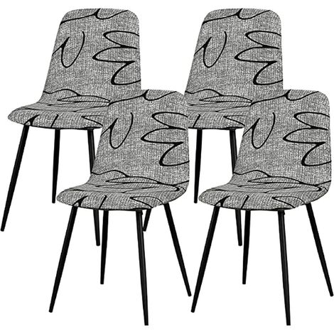 Housse de chaise scandinave lot de 4, lavable, universelle, décor maison