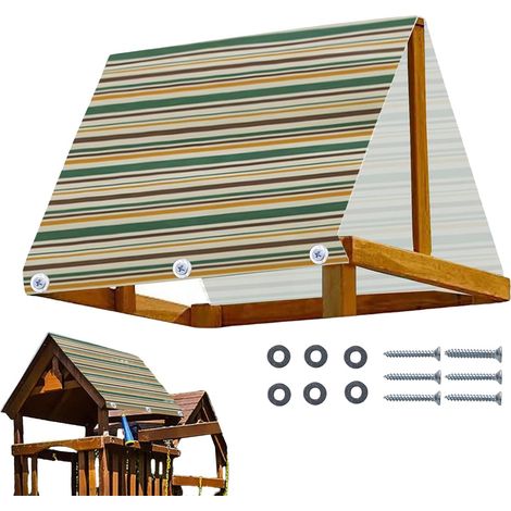 Playground Canopy, Sturdy Swing Set Tarp Replacement, UV-Protection, Fade-Resistant, Weatherproof Pergola Cover for Backyard, Jungle Gym, Playset, Treehouse, 3.58x7.48 Feet (1/5)