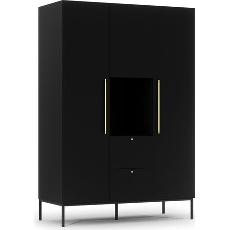 Felicia - armoire - noir - 135x200 cm (1/4)