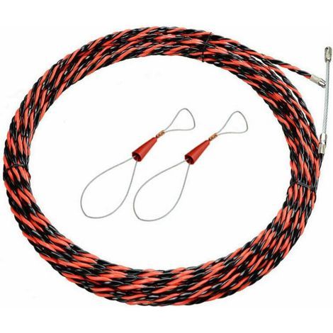 Tire-fil électrique 50m – Diamètre 6mm – Polyester 3 torsions – Tête de guidage à ressort pour espaces confinés