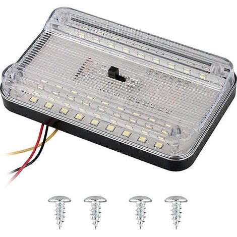 Plafonnier rectangulaire 36 SMD pour voiture ou remorque (1/4)