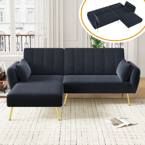 Canapé-lit moderne, canapé en L, canapé-lit avec coin supplémentaire, canapé-lit avec couchage, adapté pour salon, chambre à coucher, cinéma à domicile, chambre d'hôtes. Vidéo (1/5)