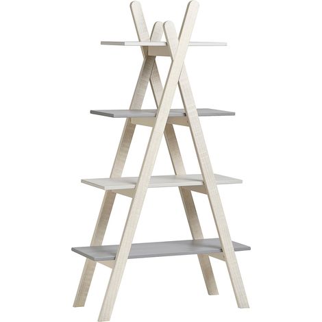 CANDEL - Etagère 4 niveaux structure Bois et plateaux MDF (1/4)