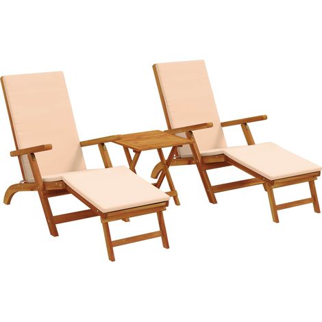 Maison Exclusive - Lettino prendisole reclinabile e pieghevole 3 pcs Beige