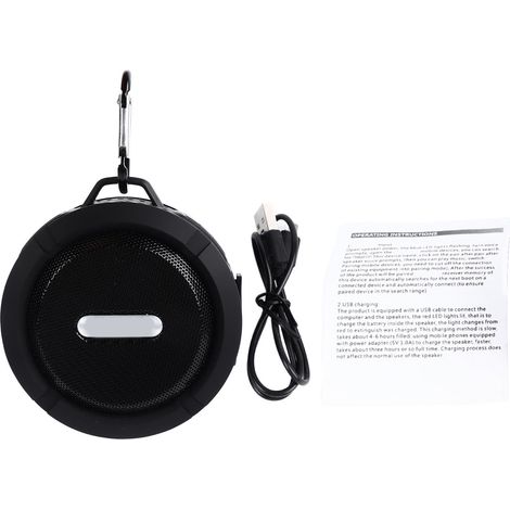 Mini-Bluetooth-Lautsprecher, tragbar, IPX7 wasserdicht, kompakter Lautsprecher für Outdoor-Aktivitäten, Auto und Partys, Schwarz