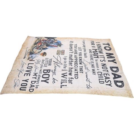 Couverture cadeau personnalisée pour la fête des pères, enveloppe avec lettres, jeté de canapé pour papa, 150 x 220 cm / 59,1 x 86,6 pouces (1/5)