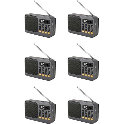Radio FM 6X, radio DAB, portable, petite, rechargeable, pour situations d'urgence, radioamateur, Bluetooth, enceinte vintage, MP3 A (1/3)