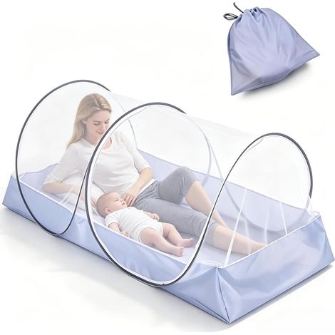 Tienda de campaña portátil con mosquitera para exteriores, tienda de campaña plegable para acampar - Cama familiar con mosquitera para el hogar y para acampar al aire libre. (1/5)