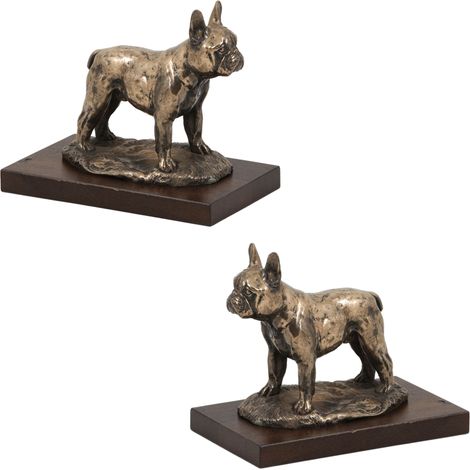 Bouledogue français - statuette de chien, figurine sur marbre blanc, trophée d'exposition canine par Art-Dog (1/4)