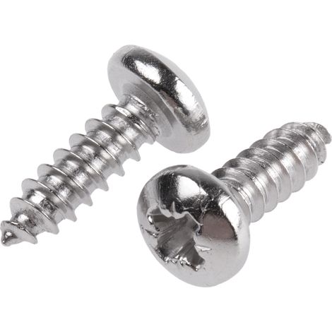 Vis autotaraudeuse RS PRO, N°8 x 13mm, tête Cylindrique, en Acier Inoxydable ( Prix pour Boîte de 100 )